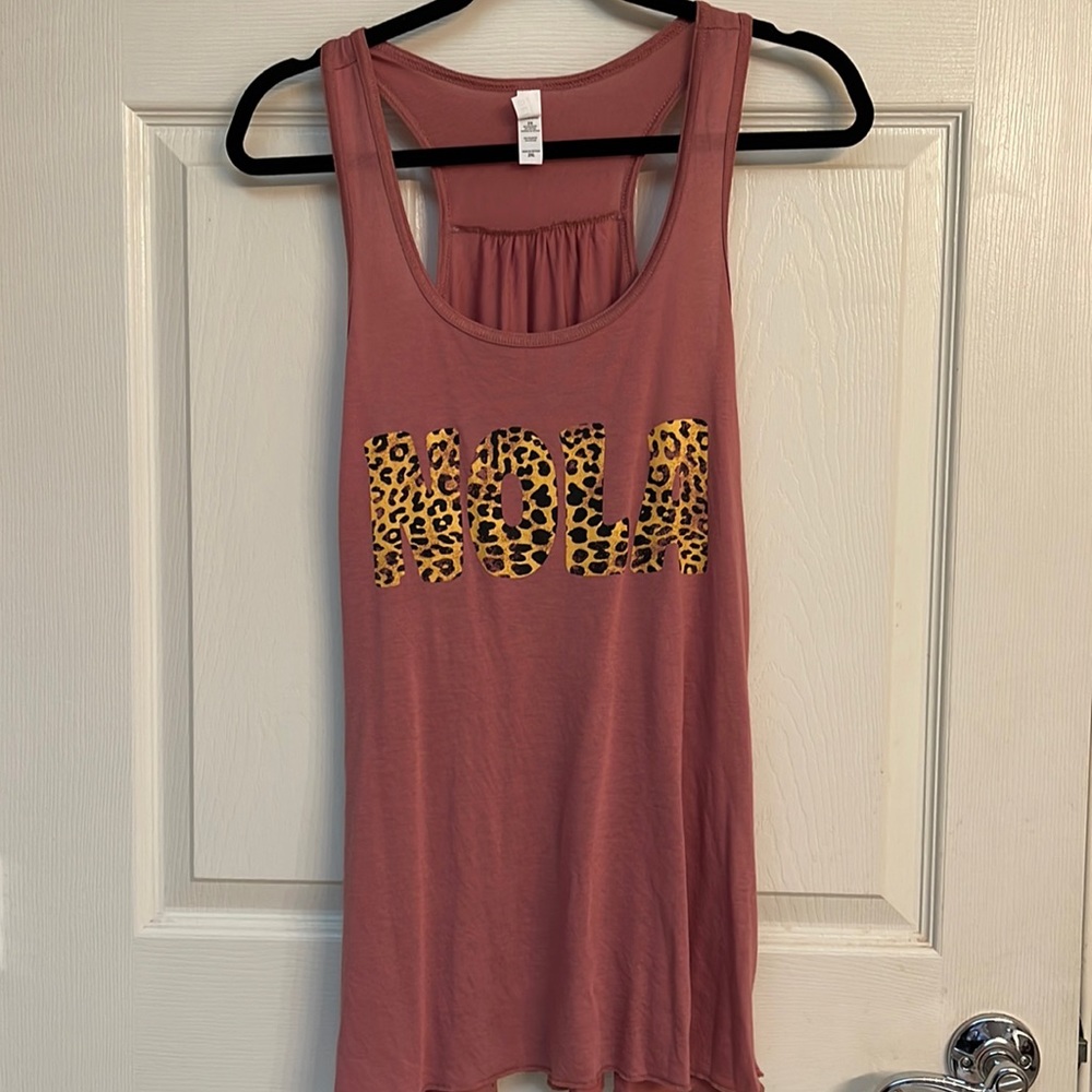 Bella Canvas Mauve Cheetah Nola racerback lightweight verysoft tank top 2XL NWOT